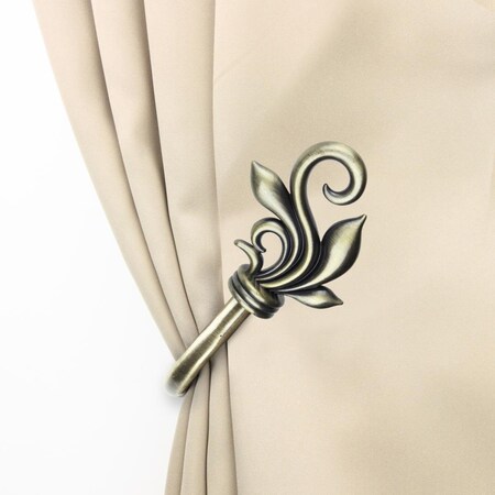 Central Design Giles Curtain Holdback Set, Antique Brass - Set of 2 4874-034